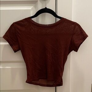 Free People Brown Mesh Top
